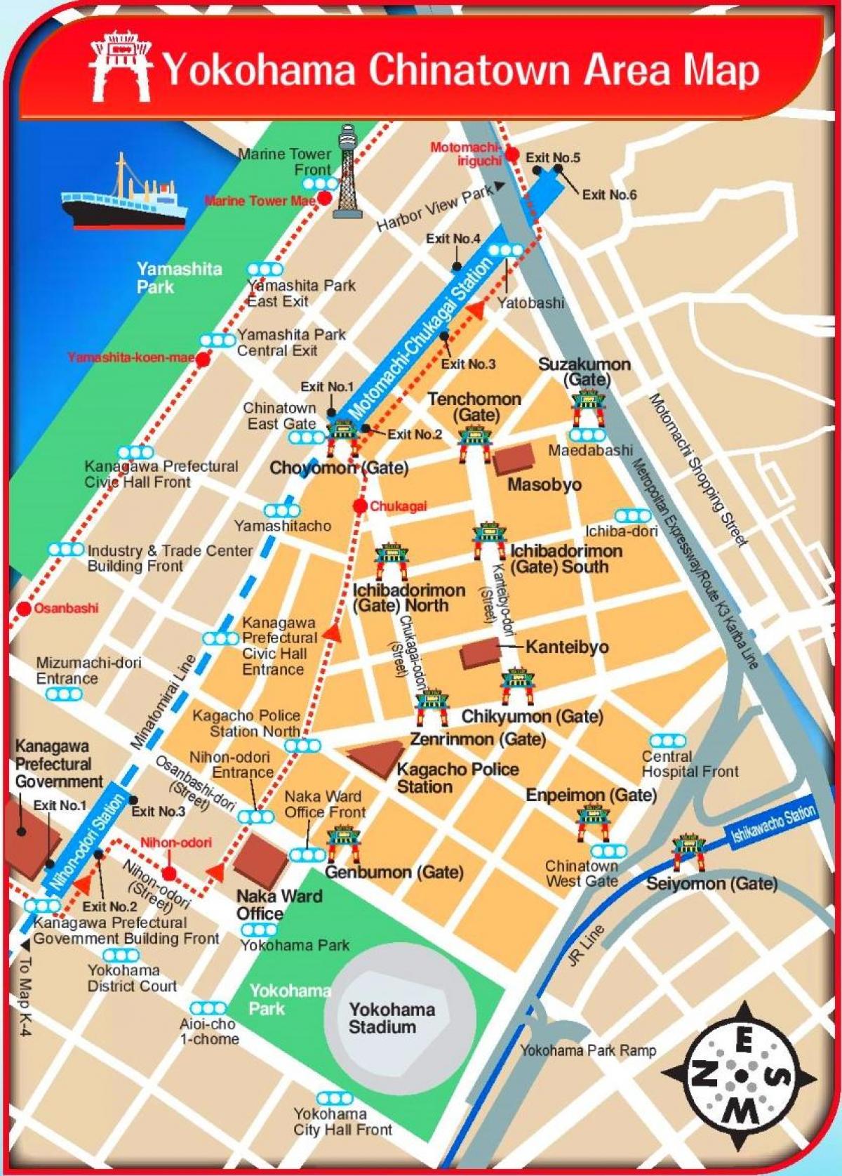 mapa Yokohama i Tokio