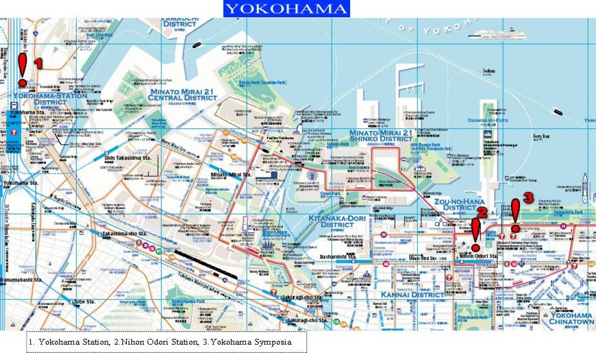 Chodzenie Yokohama mapie