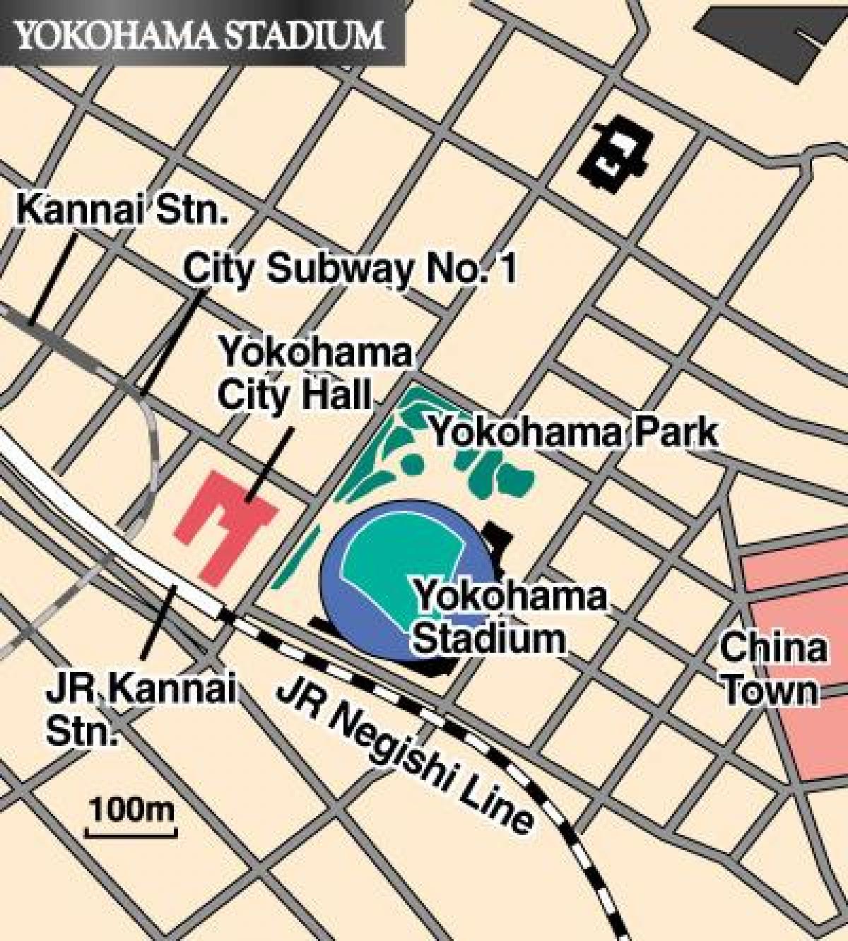 Mapa Yokohama stadium